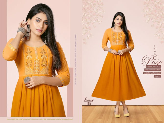 Saloni 3 Latest Designer Ethnic Wear Georgette Long Anarkali Kurti Collection